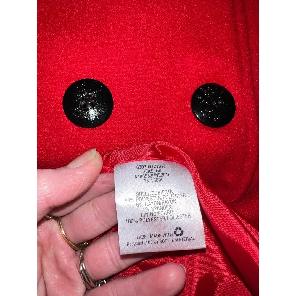 Roebuck & Co.‎ Kids Girls Red Double Breasted Pea Coat Size 14
